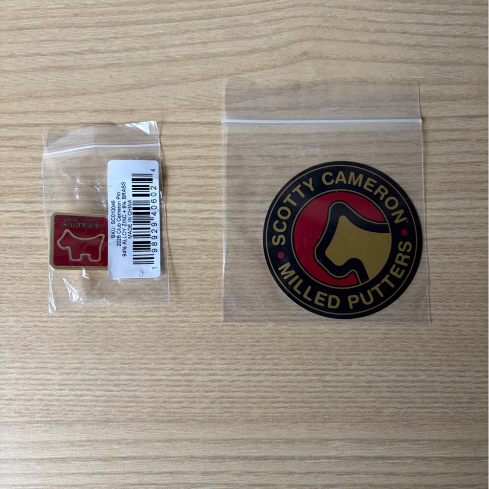 Scotty Cameron Red, Gold & Black Circle Logo Sticker Pin Set